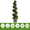 Set of 2 4FT Artificial Boxwood Spiral Topiary Trees for Indoor Outdoor Decor